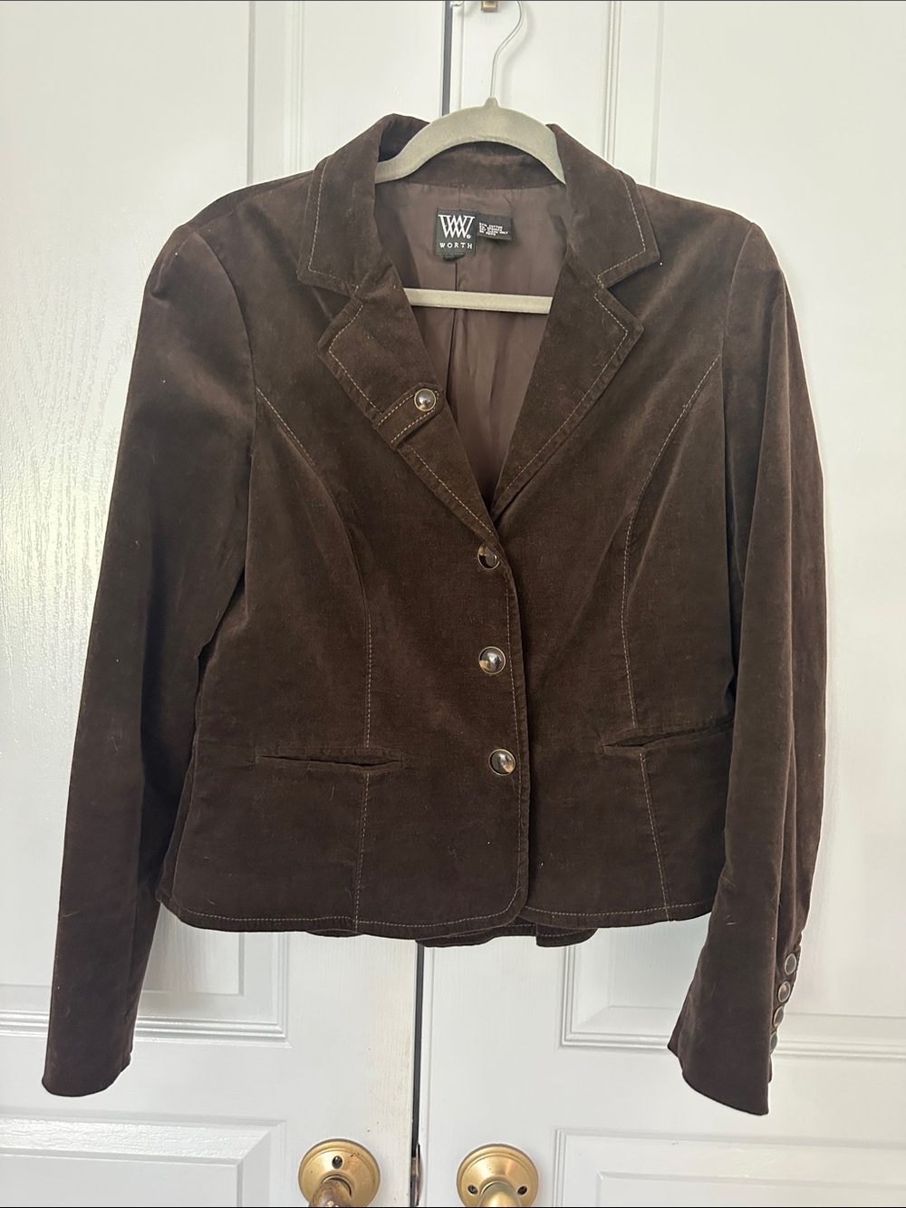 W by Worth Chocolate Brown Suede Blazer
